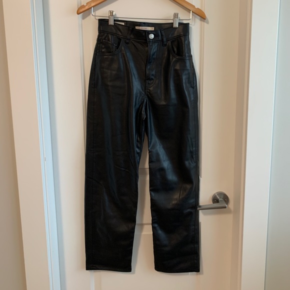 Levi’s ribcage straight leather pants - Picture 1 of 3